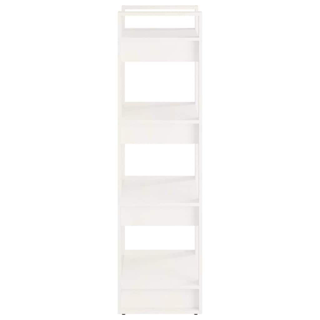 Libreria/Divisorio Bianco 60x35x125 cm Legno Massello