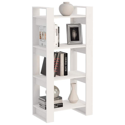 Libreria/Divisorio Bianco 60x35x125 cm Legno Massello