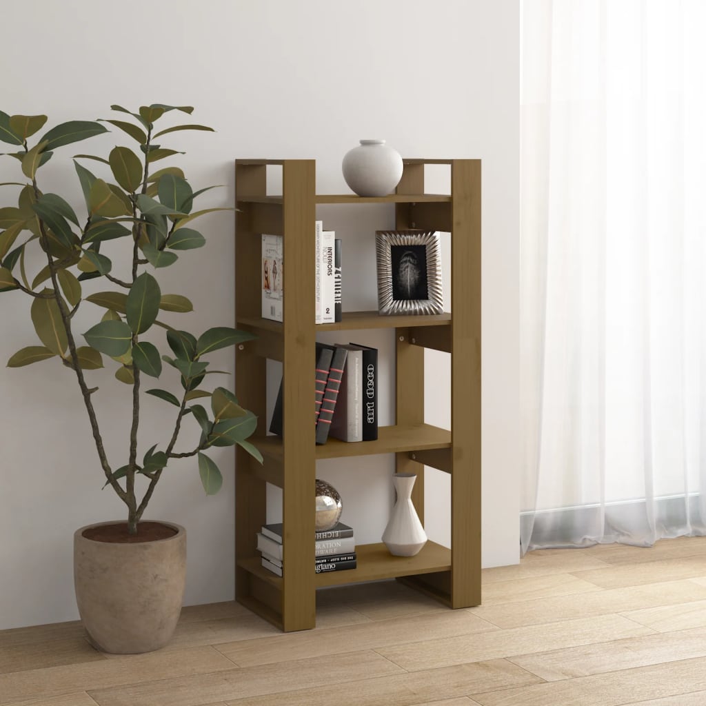 Libreria/Divisorio ambra 60x35x125 cm in Legno Massello | homemem39