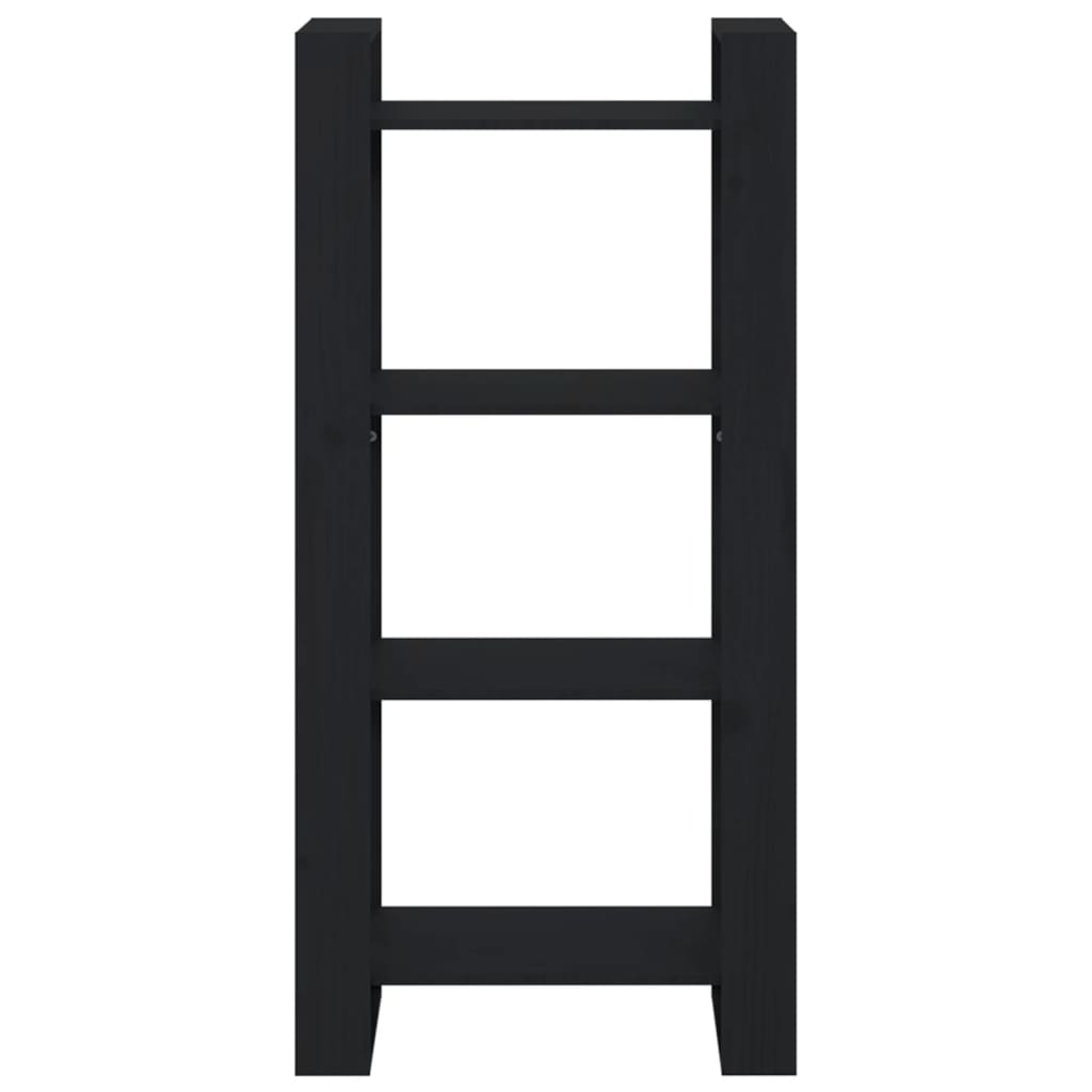 Libreria/Divisorio Nero 80x35x125 cm Legno Massello | homemem39