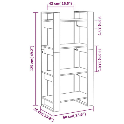Libreria/Divisorio Nero 80x35x125 cm Legno Massello | homemem39
