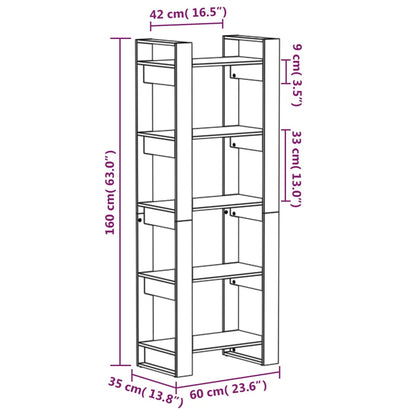 Libreria/Divisorio Grigio 60x35x160 cm Legno Massello | homemem39