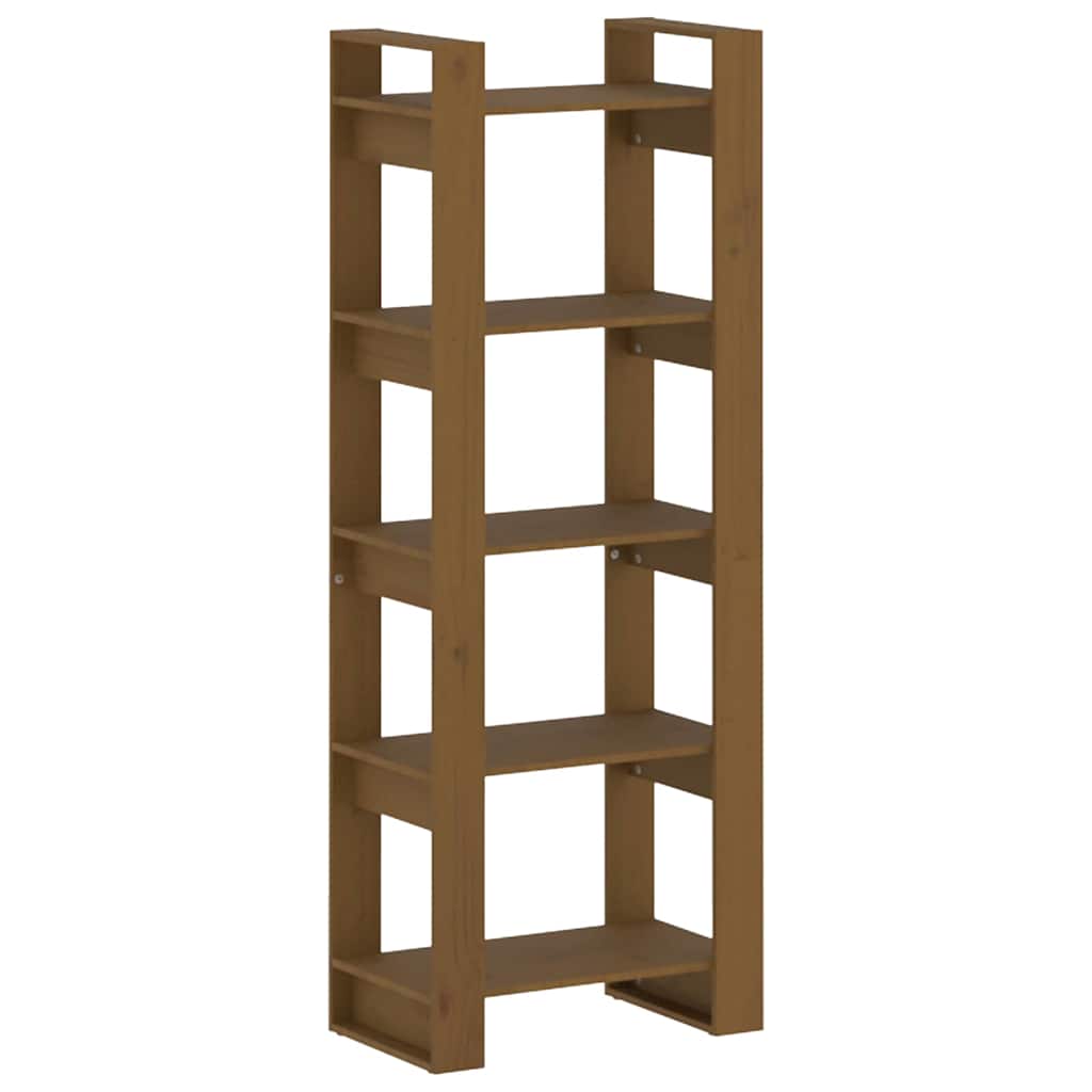 Libreria/Divisorio Marrone ambra 60x35x160 cm Legno Massello