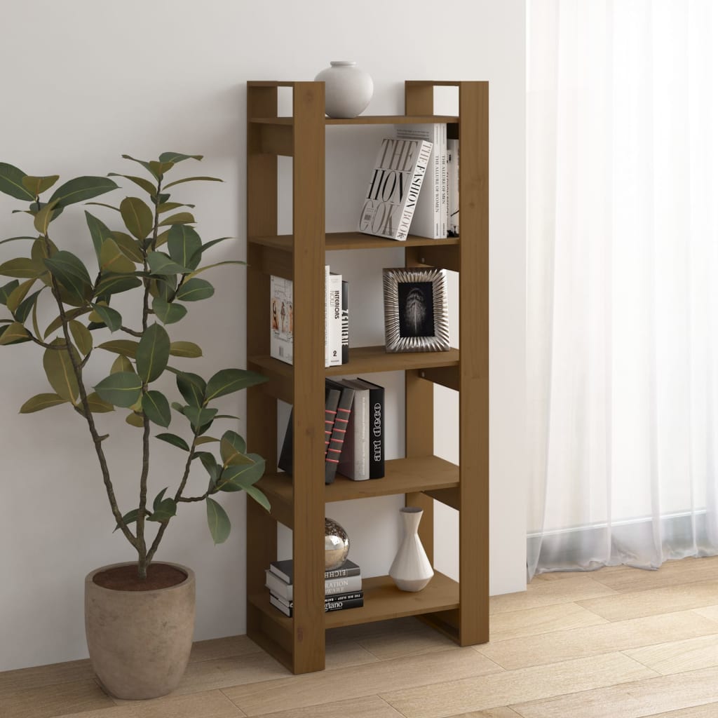 Libreria/Divisorio Marrone ambra 60x35x160 cm Legno Massello | homemem39