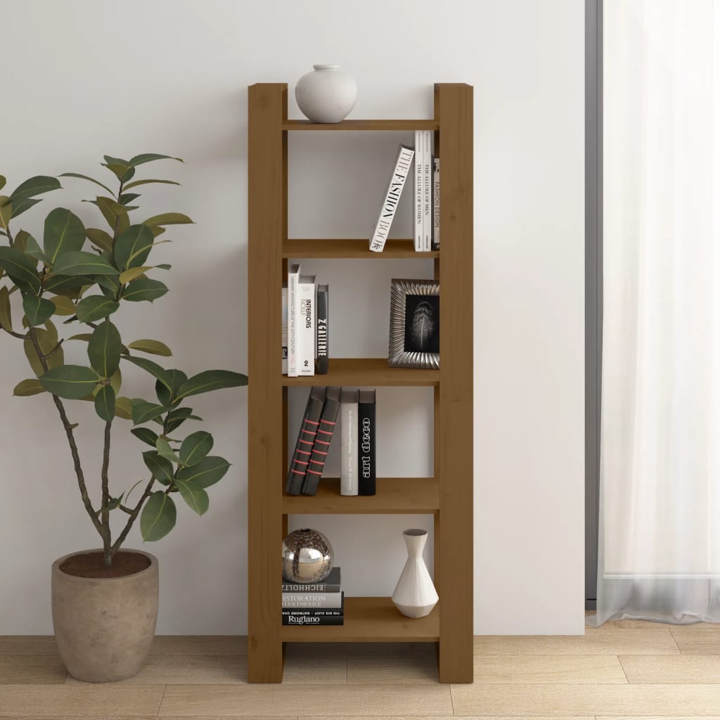 Libreria/Divisorio Marrone ambra 60x35x160 cm Legno Massello | homemem39