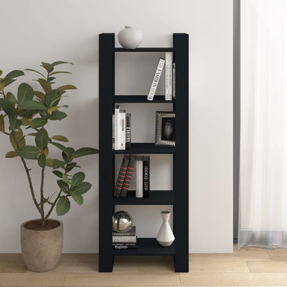 Libreria/Divisorio Nero 60x35x160 cm Legno Massello | homemem39