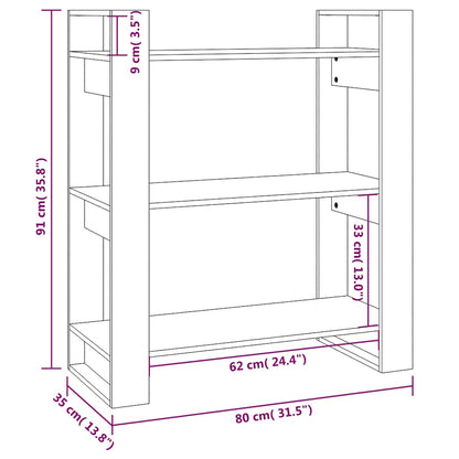 Libreria/Divisorio 80x35x91 cm Legno Massello di Pino | homemem39