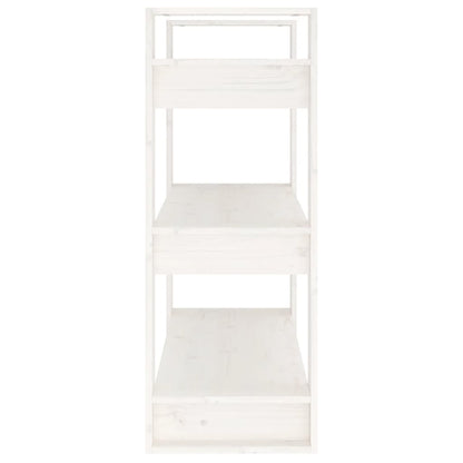 Libreria/Divisorio Bianco 80x35x91 cm in Legno Massello di Pino