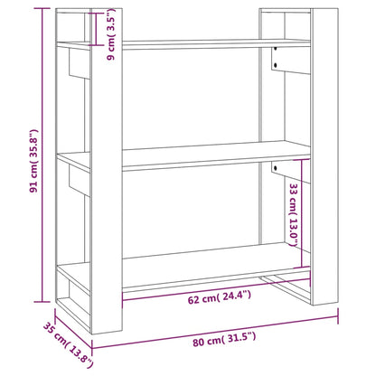 Libreria/Divisorio Bianco 80x35x91 cm in Legno Massello di Pino | homemem39