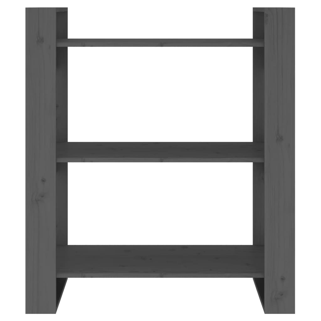 Libreria/Divisorio Grigio 80x35x91 cm in Legno Massello di Pino | homemem39