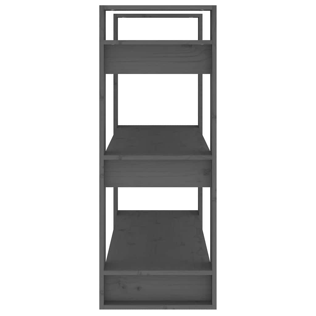 Libreria/Divisorio Grigio 80x35x91 cm in Legno Massello di Pino