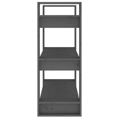 Libreria/Divisorio Grigio 80x35x91 cm in Legno Massello di Pino