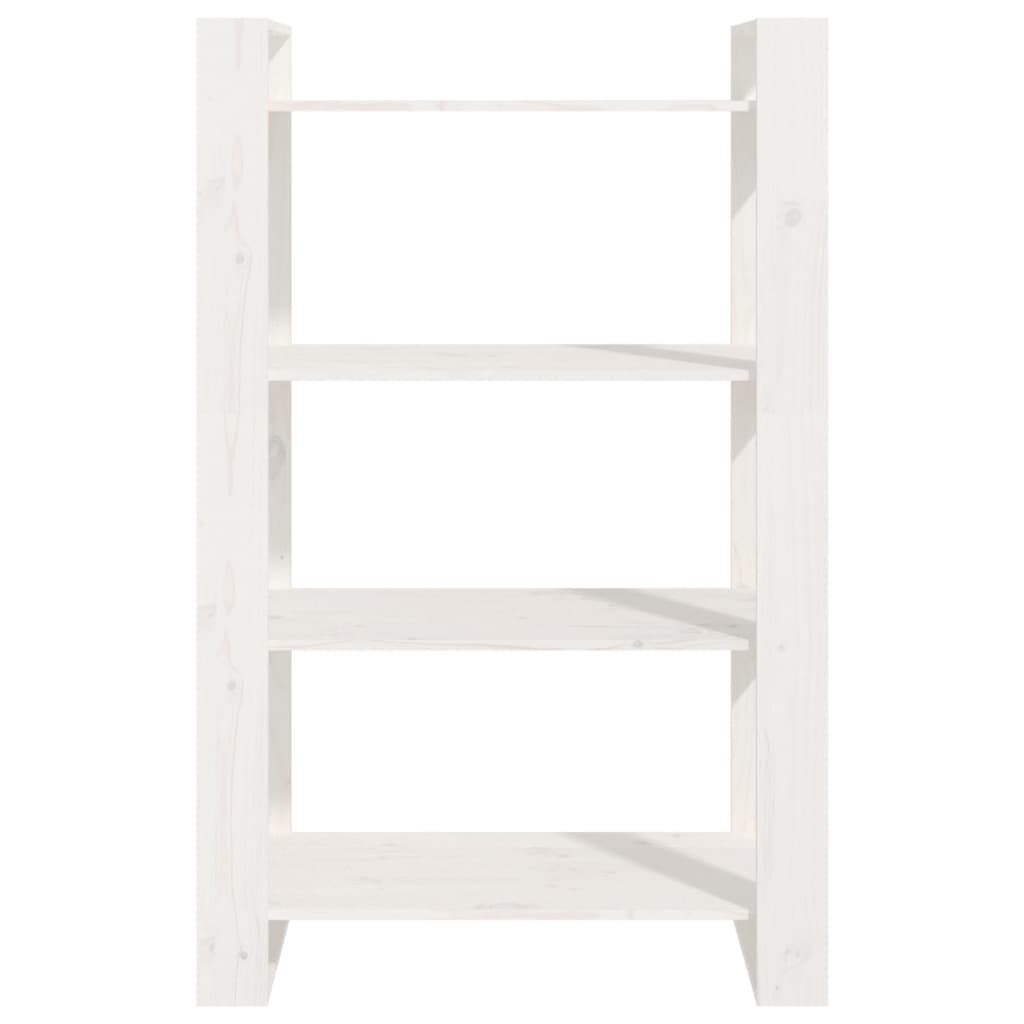 Libreria/Divisorio Bianco 80x35x125 cm Legno Massello di Pino | homemem39