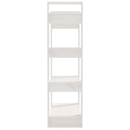 Libreria/Divisorio Bianco 80x35x125 cm Legno Massello di Pino | homemem39