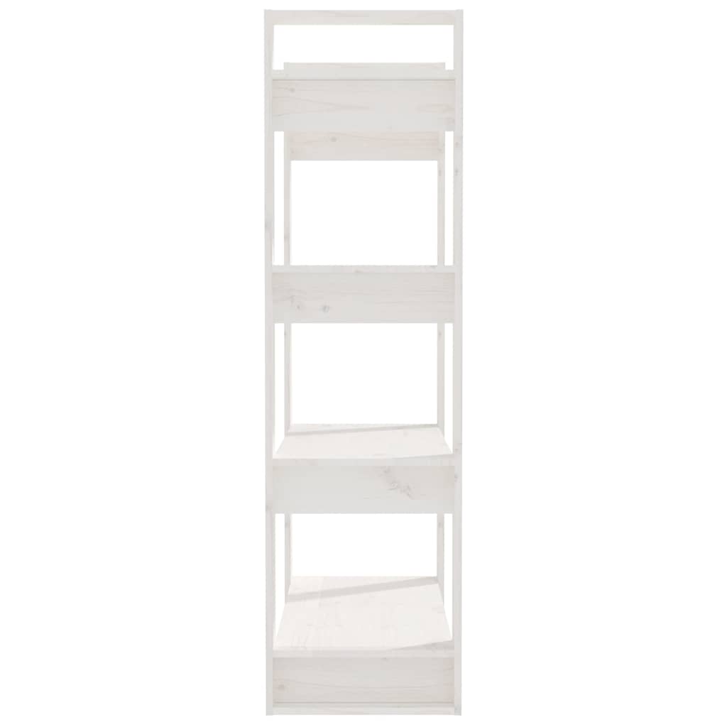 Libreria/Divisorio Bianco 80x35x125 cm Legno Massello di Pino
