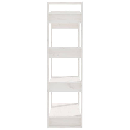Libreria/Divisorio Bianco 80x35x125 cm Legno Massello di Pino