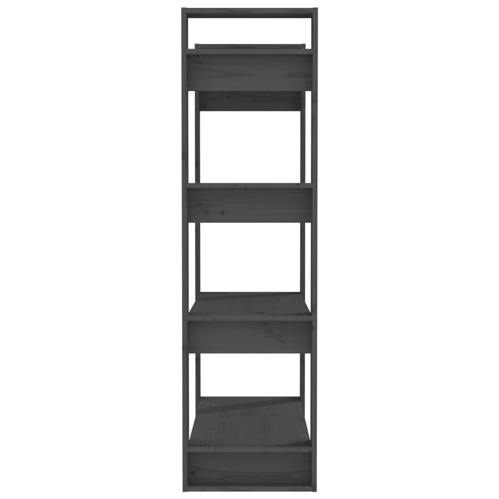 Libreria/Divisorio Grigio 80x35x125 cm Legno Massello di Pino