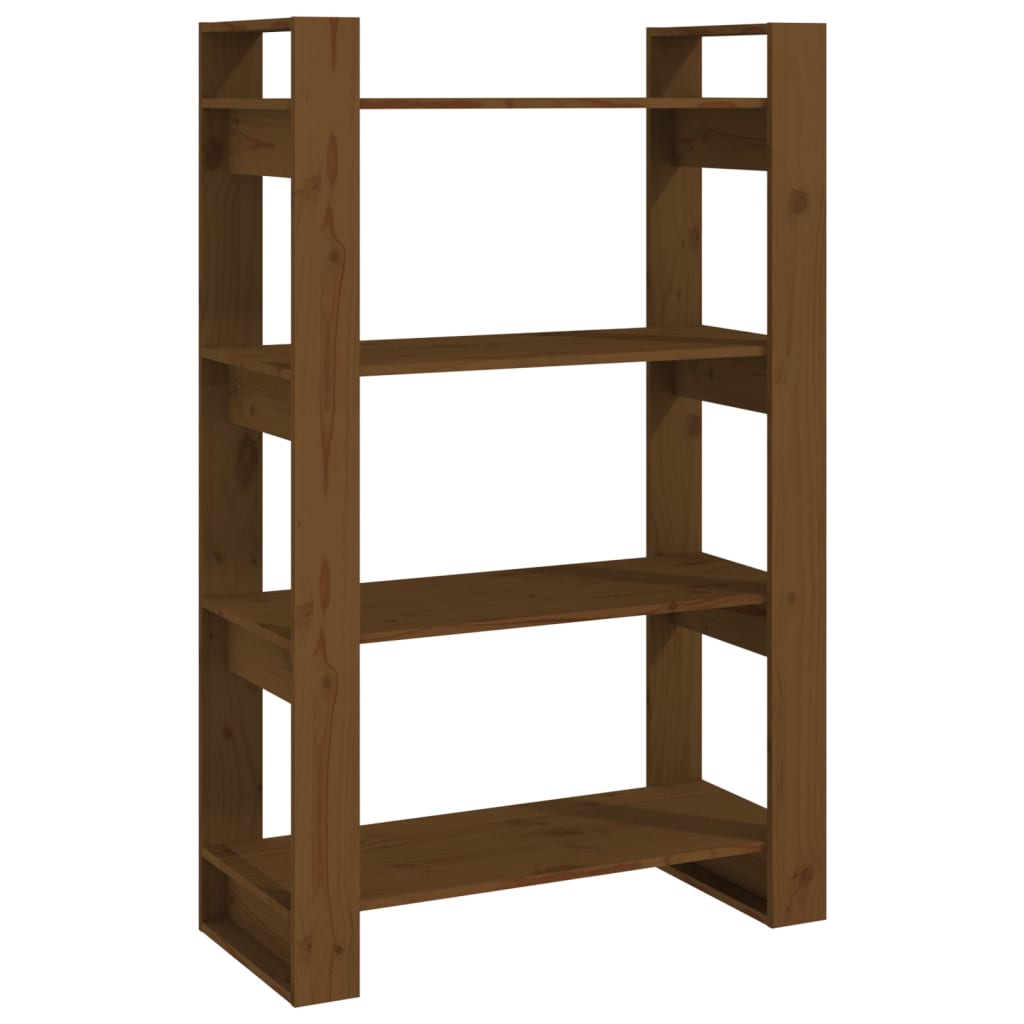Libreria/Divisorio Ambrato 80x35x125 cm Legno Massello di Pino | homemem39