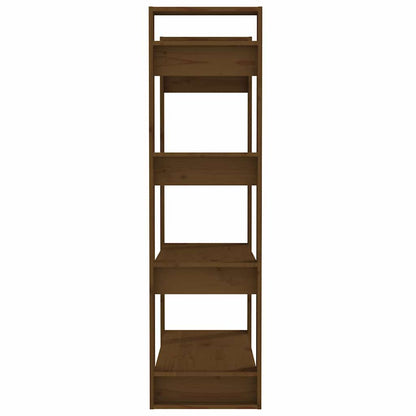 Libreria/Divisorio Ambrato 80x35x125 cm Legno Massello di Pino