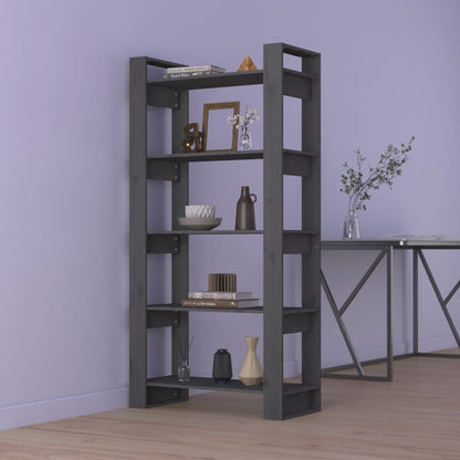 Libreria/Divisorio Grigio 80x35x160 cm Legno Massello | homemem39