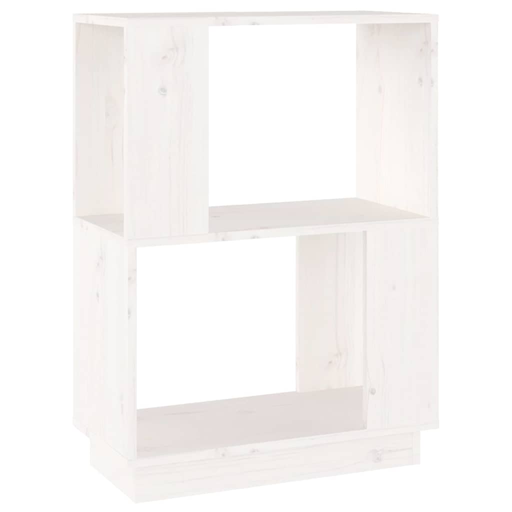 Libreria/Divisorio Bianco 51x25x70 cm in Legno Massello di Pino