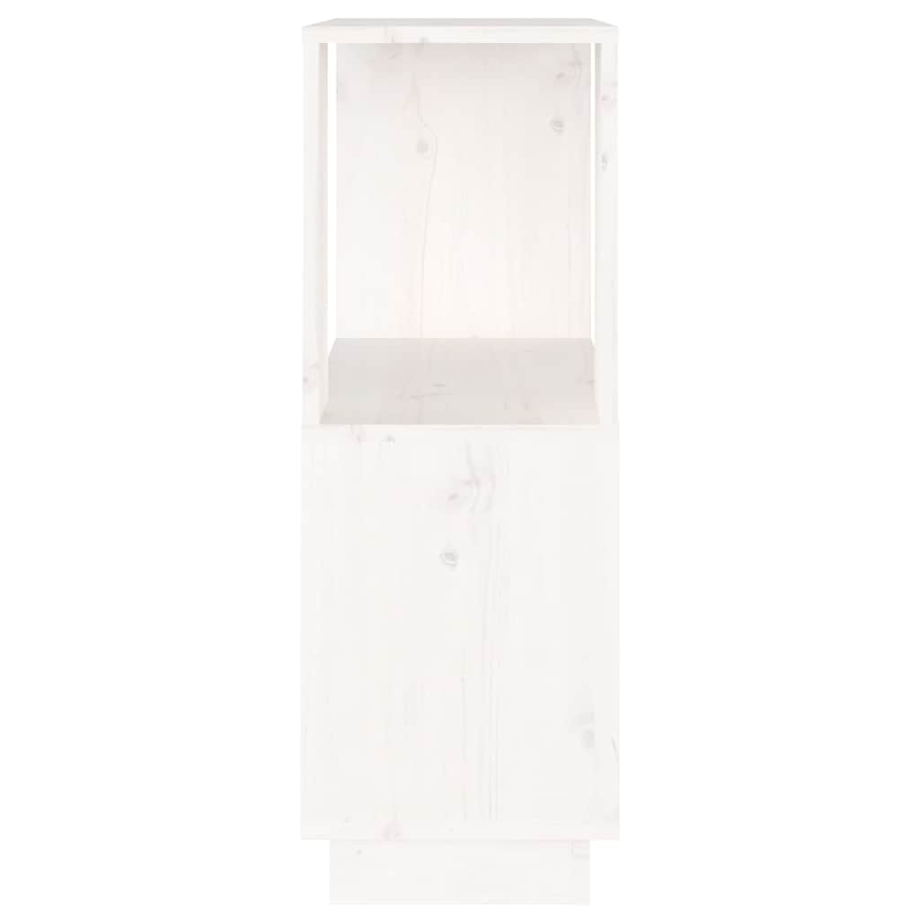 Libreria/Divisorio Bianco 51x25x70 cm in Legno Massello di Pino