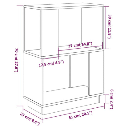 Libreria/Divisorio Bianco 51x25x70 cm in Legno Massello di Pino | homemem39