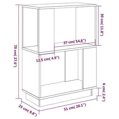 Libreria/Divisorio Bianco 51x25x70 cm in Legno Massello di Pino