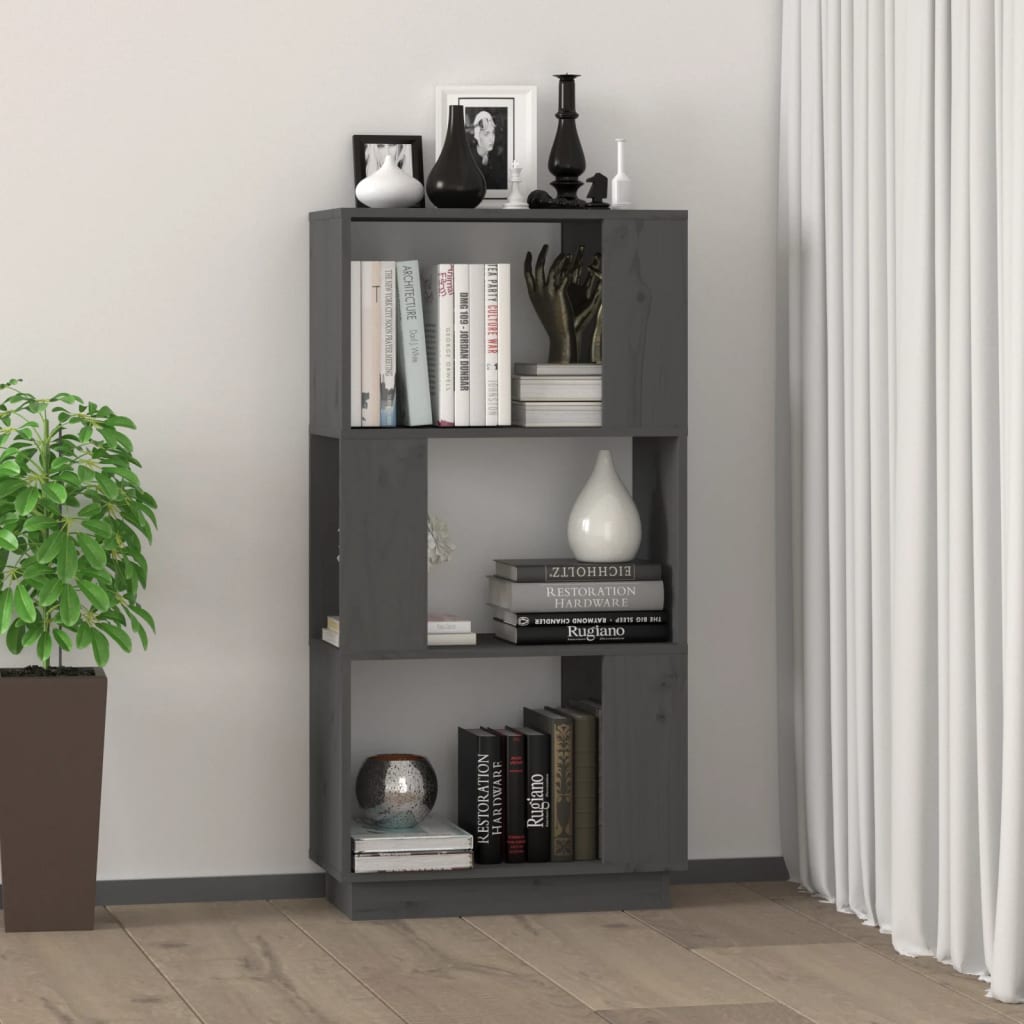 Libreria/Divisorio Grigio 51x25x101 cm Legno Massello di Pino | homemem39