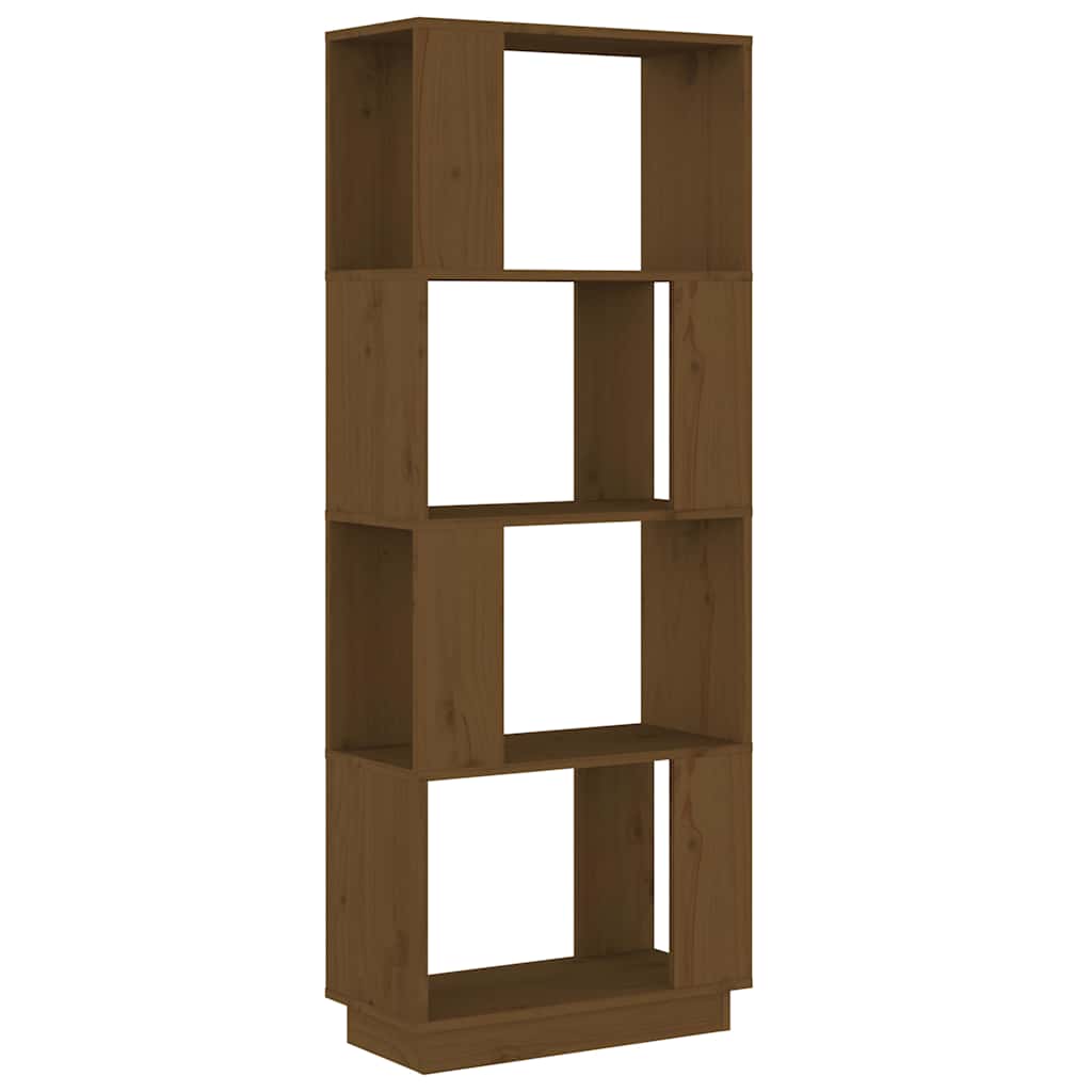 Libreria/Divisorio Ambrato 51x25x132 cm in Massello di Pino