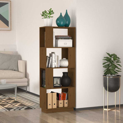 Libreria/Divisorio Ambrato 51x25x132 cm in Massello di Pino