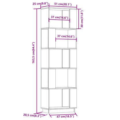 Libreria/Divisorio Bianco 51x25x163,5 cm Legno Massello di Pino | homemem39