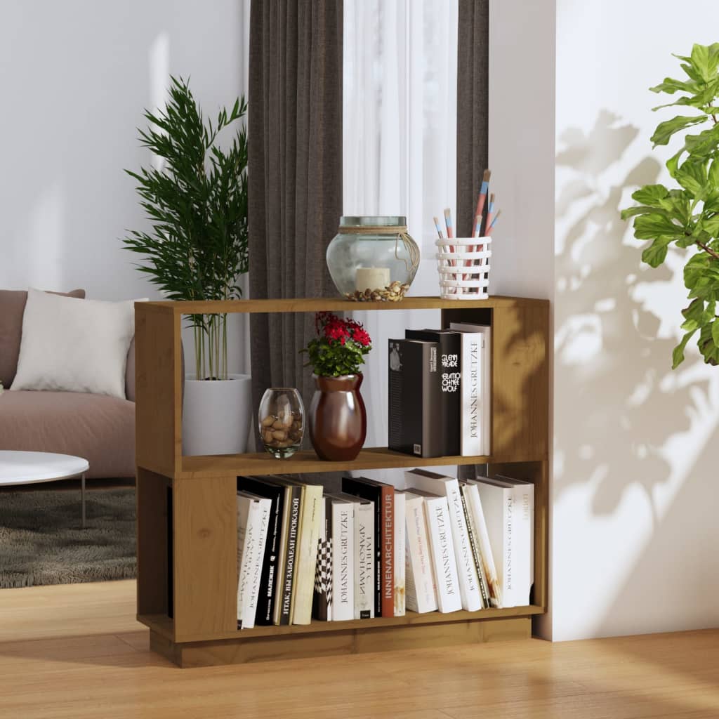 Libreria/Divisorio Ambrato 80x25x70 cm Legno Massello di Pino | homemem39