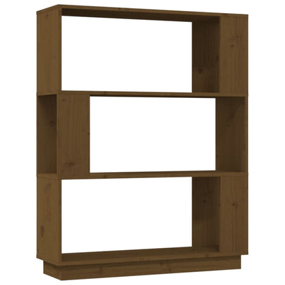 Libreria/Divisorio Ambrato 80x25x101 cm Legno Massello di Pino