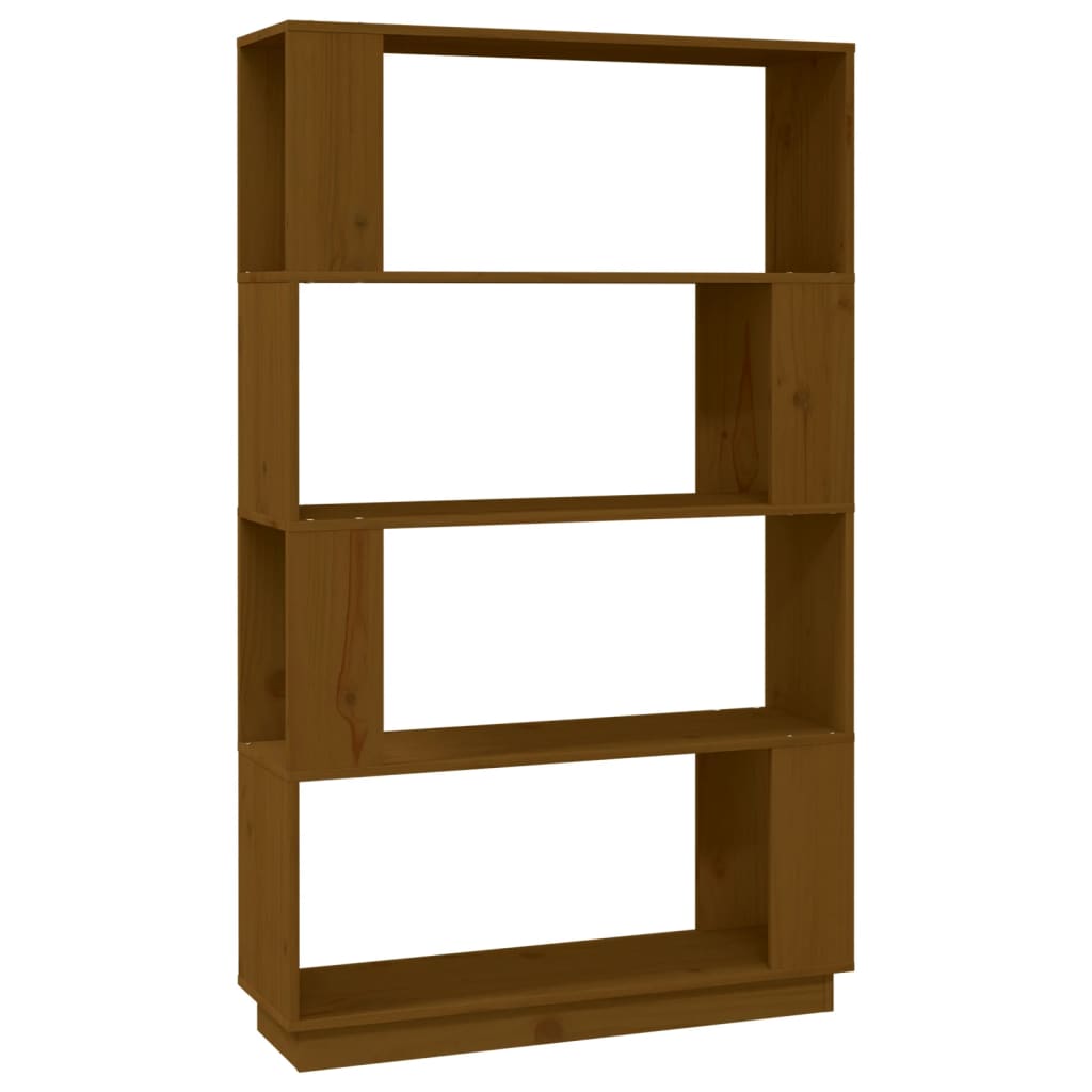 Libreria/Divisorio Ambrato 80x25x132 cm Legno Massello di Pino
