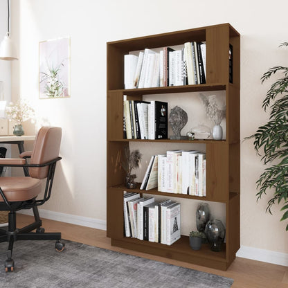 Libreria/Divisorio Ambrato 80x25x132 cm Legno Massello di Pino
