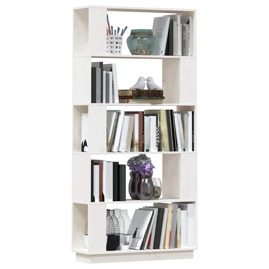 Libreria/Divisorio Bianco 80x25x163,5 cm Legno Massello di Pino