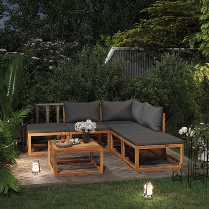 Set Salotto da Giardino 6 pz con Cuscini Letto Massello Acacia - homemem39
