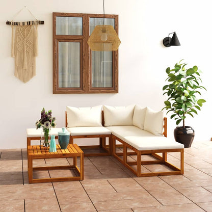 Set Salotto da Giardino 6 pz con Cuscini Letto Massello Acacia - homemem39