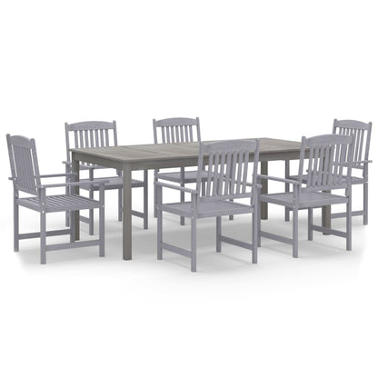 Set da Pranzo da Giardino 7 pz Legno Massello di Acacia Grigio | homemem39