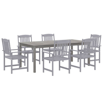 Set da Pranzo da Giardino 7 pz Legno Massello di Acacia Grigio | homemem39