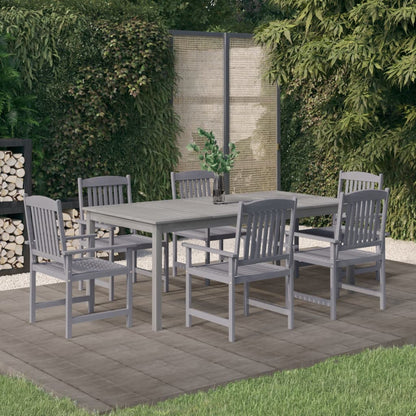 Set da Pranzo da Giardino 7 pz Legno Massello di Acacia Grigio | homemem39