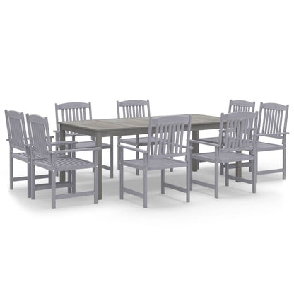 Set da Pranzo da Giardino 9 pz Legno Massello di Acacia Grigio | homemem39