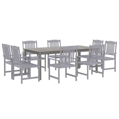 Set da Pranzo da Giardino 9 pz Legno Massello di Acacia Grigio - homemem39