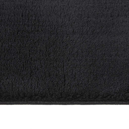 Tappeto Lavabile Soffice Pelo Corto 160x230 cm Antiscivolo Nero | homemem39