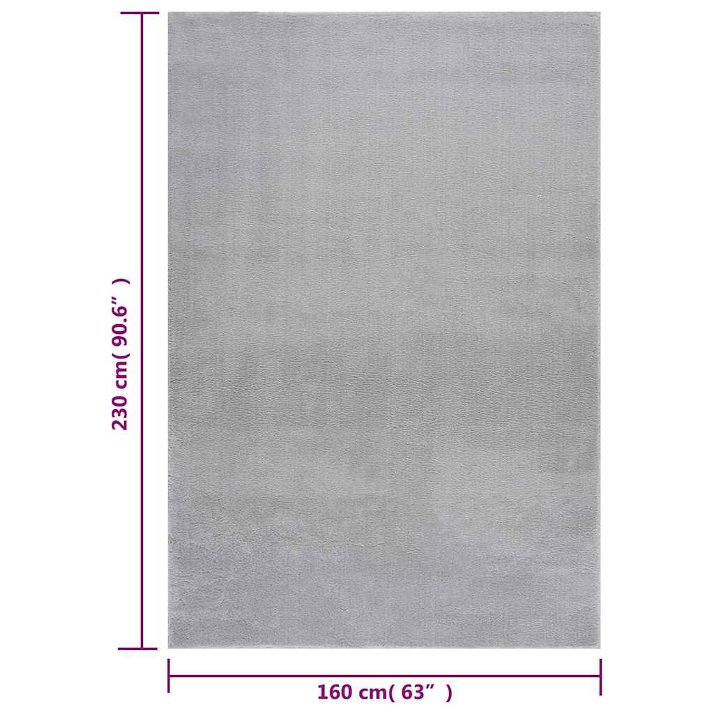 Tappeto Soffice a Pelo Corto 160x230 cm Antiscivolo Grigio | homemem39