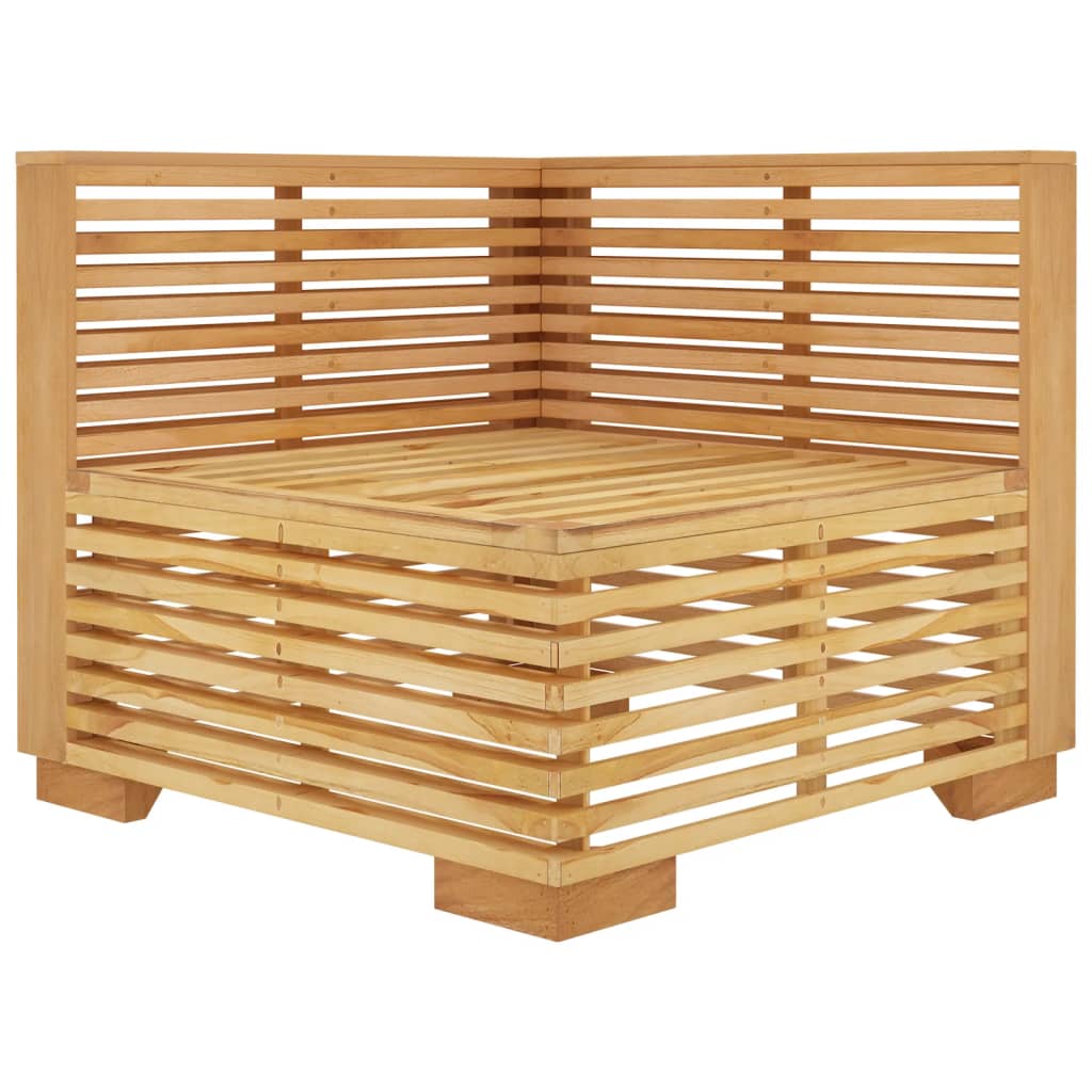 Divano Angolare Giardino Cuscini Grigio Scuro Massello di Teak | homemem39