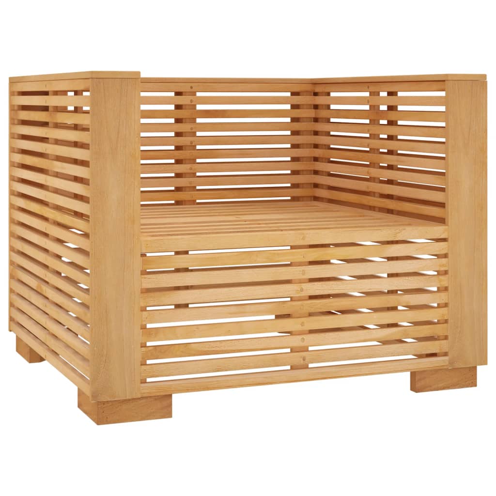 Divano da Giardino con Cuscini Crema in Legno Massello di Teak | homemem39