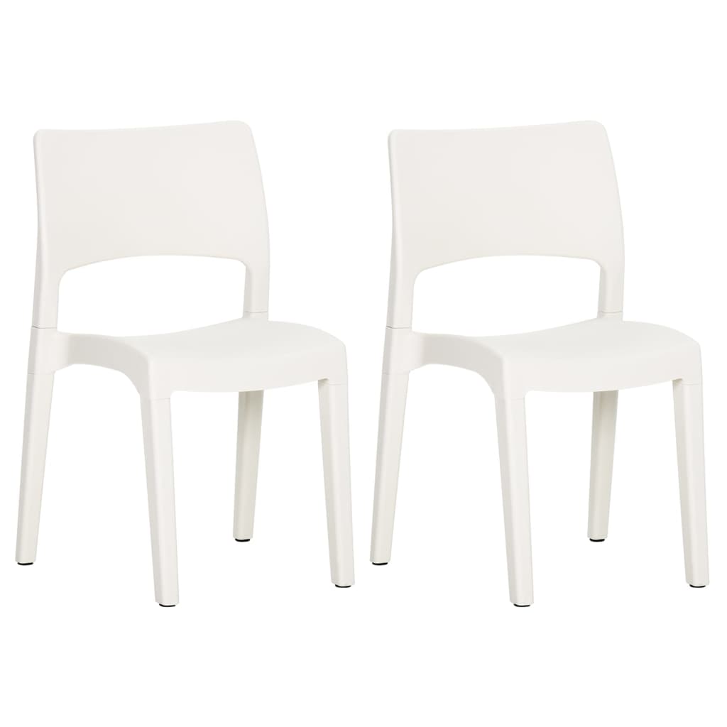 Sedie da Giardino 2 pz in Polipropilene Bianco - homemem39