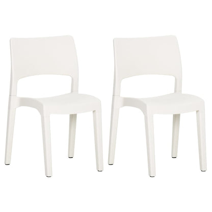 Sedie da Giardino 2 pz in Polipropilene Bianco - homemem39